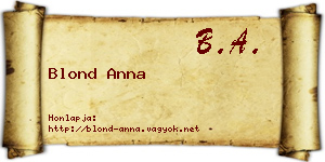 Blond Anna névjegykártya
